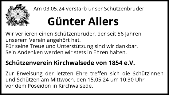 Todesanzeige von Günter Allers von SYK