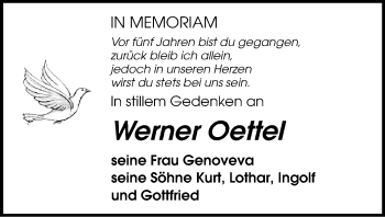 Todesanzeige von Werner Oettel von Marienberg