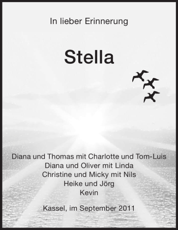 Todesanzeige von Stella Unbekannt von HNA