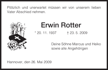 Todesanzeige von Erwin Rotter von HNA