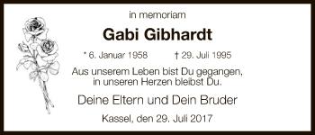 Todesanzeige von Gabi Gibhardt von HNA