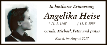 Todesanzeige von Angelika Heise von HNA