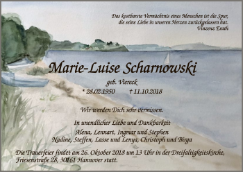 Todesanzeige von Marie-Luise Scharnowski von HNA