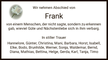 Todesanzeige von Frank  von HNA