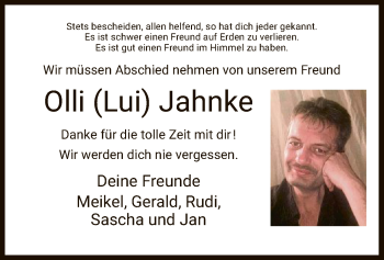 Todesanzeige von Olli Jahnke von HNA