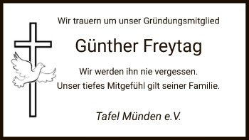 Todesanzeige von Günther Freytag von HNA