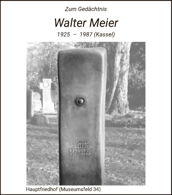 Todesanzeige von Walter Meier von HNA