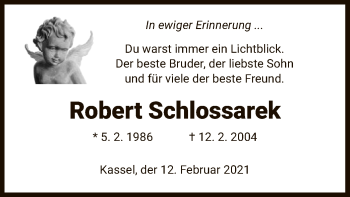 Todesanzeige von Robert Schlossarek von HNA