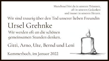 Todesanzeige von Ursel Grehnke von HNA