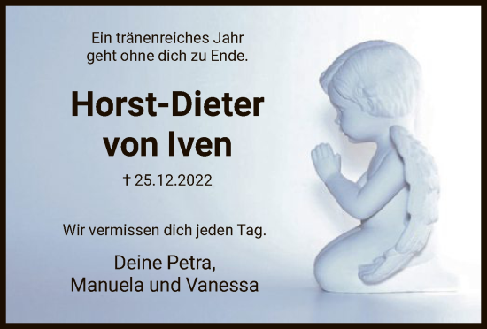 Todesanzeige von Horst-Dieter von Iven von HNA