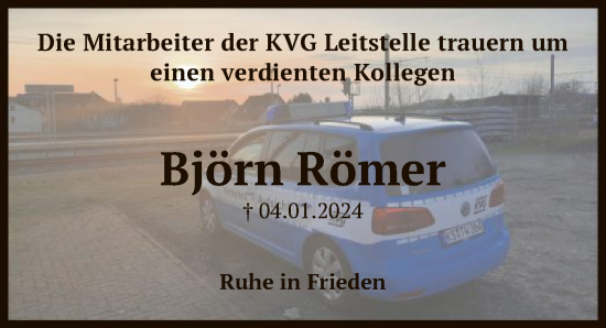 Todesanzeige von Björn Römer von HNA