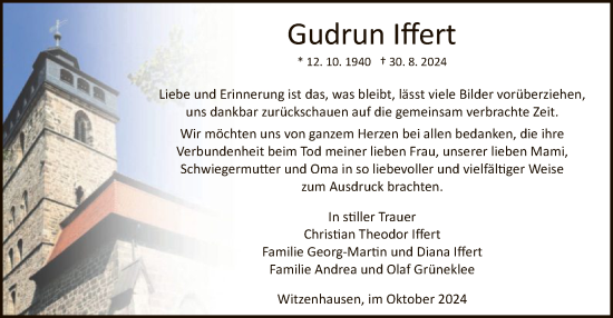 Todesanzeige von Gudrun Iffert von HNA