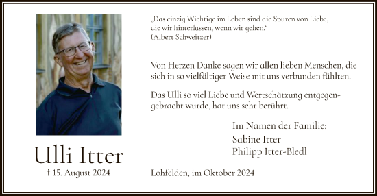 Todesanzeige von Ulli Itter von HNA