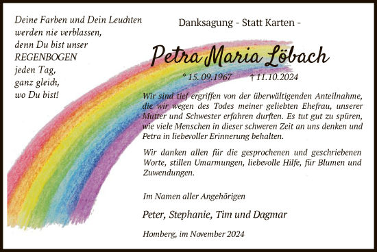 Todesanzeige von Petra Maria Löbach von HNA