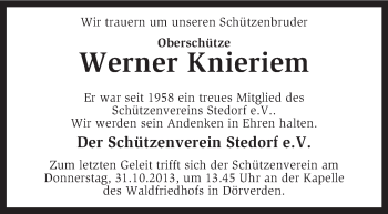 Todesanzeige von Werner Knieriem von KRZ