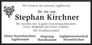 Todesanzeige von Stefan Kirchner von KRZ