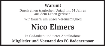 Todesanzeige von Nico Elmers von KRZ