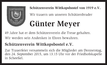 Todesanzeige von Günter Meyer von KRZ