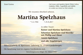 Todesanzeige von Martina Spelzhaus von SYK