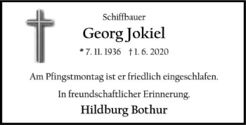 Todesanzeige von Georg Jokiel von SYK