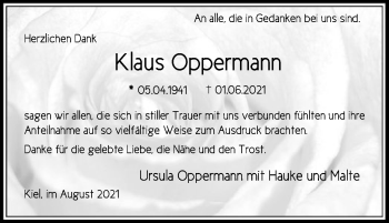 Todesanzeige von Klaus Oppermann von SYK