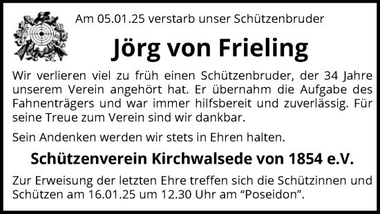 Todesanzeige von Jörg von Frieling von SYK