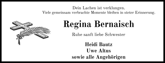 Todesanzeige von Regina Bernaisch von SYK