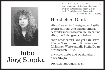 Todesanzeige von Bubu Jörg Stopka von Offenbach