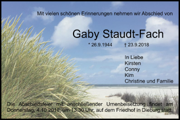 Todesanzeige von Gaby Staudt-Fach von Offenbach