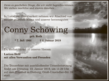 Todesanzeige von Conny Schöwing von Offenbach