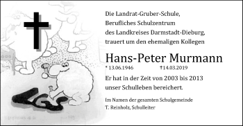 Todesanzeige von Hans-Peter Murmann von Offenbach