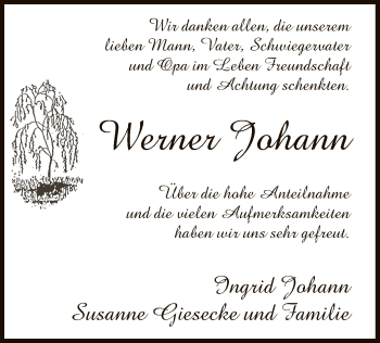 Todesanzeige von Werner Johann von Offenbach