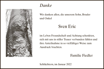 Todesanzeige von Sven Eric von OF