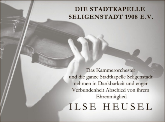 Todesanzeige von Ilse Heusel von OF