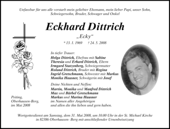 Todesanzeige von Eckhard Dittrich von MERKUR & TZ