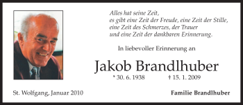 Todesanzeige von Jakob Brandlhuber von MERKUR & TZ