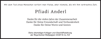 Todesanzeige von Pfiadi Anderl von merkurtz