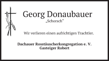 Todesanzeige von Georg Donaubauer von merkurtz