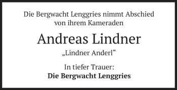 Todesanzeige von Andreas Lindner von merkurtz