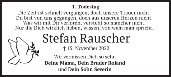 Todesanzeige von Stefan Rauscher von merkurtz