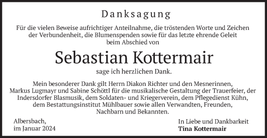 Todesanzeige von Sebastian Kottermair von merkurtz