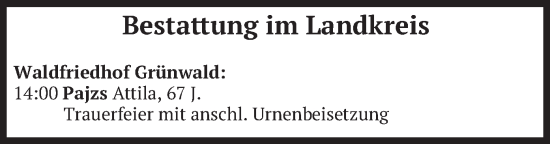 Todesanzeige von Bestattungen vom 09.09.2024 von merkurtz