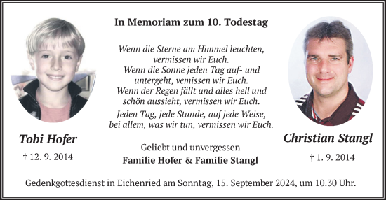 Todesanzeige von Tobi und Christian  von merkurtz