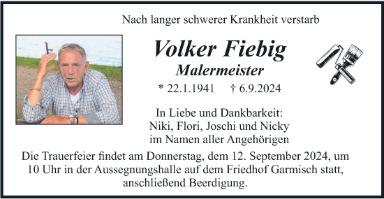 Todesanzeige von Volker Fiebig von merkurtz