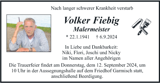 Todesanzeige von Volker Fiebig von merkurtz