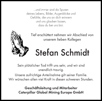 Todesanzeige von Stefan Schmidt von saarbruecker_zeitung