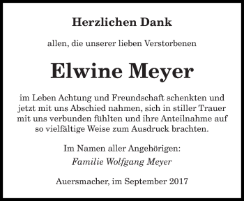 Todesanzeige von Elwine Meyer von saarbruecker_zeitung