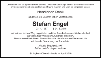 Todesanzeige von Stefan Engel von saarbruecker_zeitung