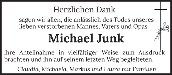 Todesanzeige von Michael Junk von saarbruecker_zeitung