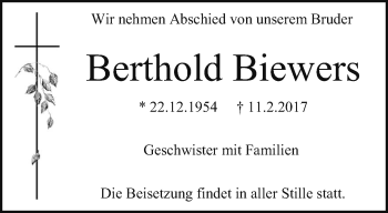 Todesanzeige von Berthold Biewers von trierischer_volksfreund